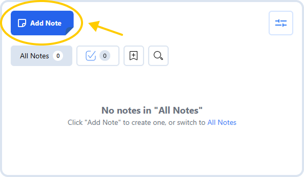 Image explaining how to add a new note