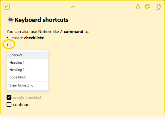 Image explaining how to create a checklist