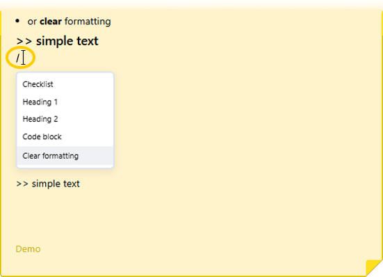 Image explaining how to clear formatting