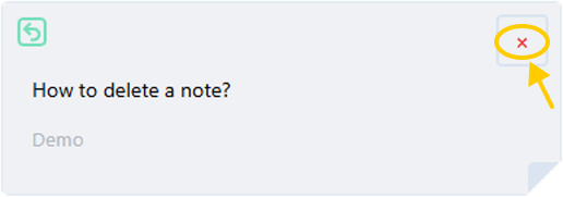 Image explaining how to delete a note