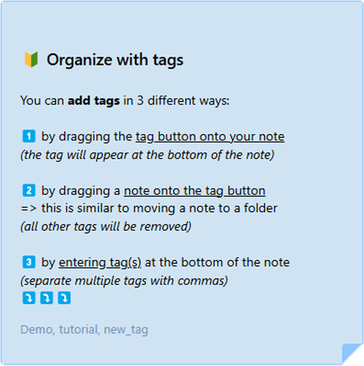 Image explaining how add a tag using the third method