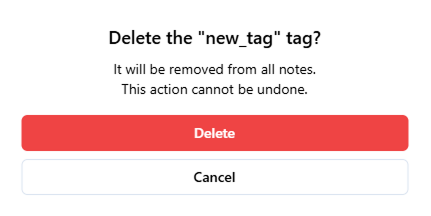 Image of the dialog box for deleting tags