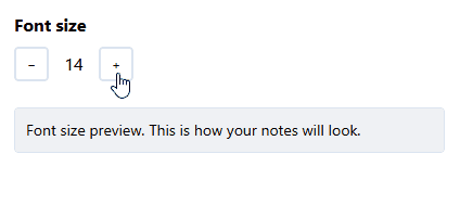 Image explaining how to change the font size